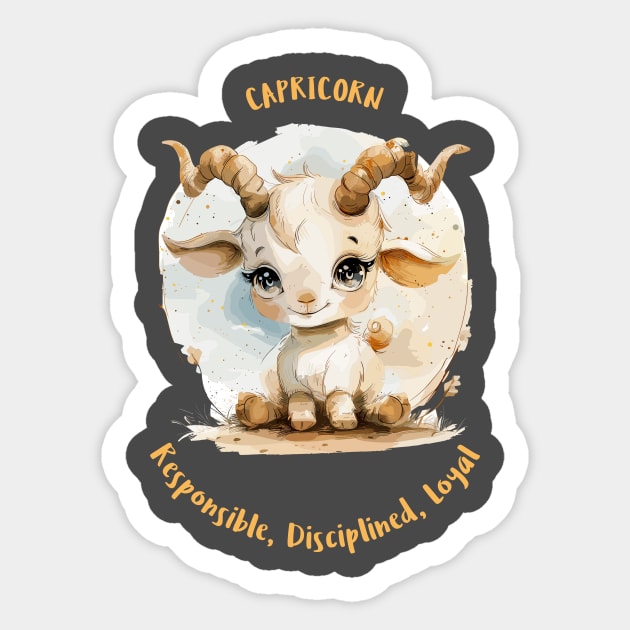 Capricorn Cartoon Zodiac Sign Sticker by Vinokurio